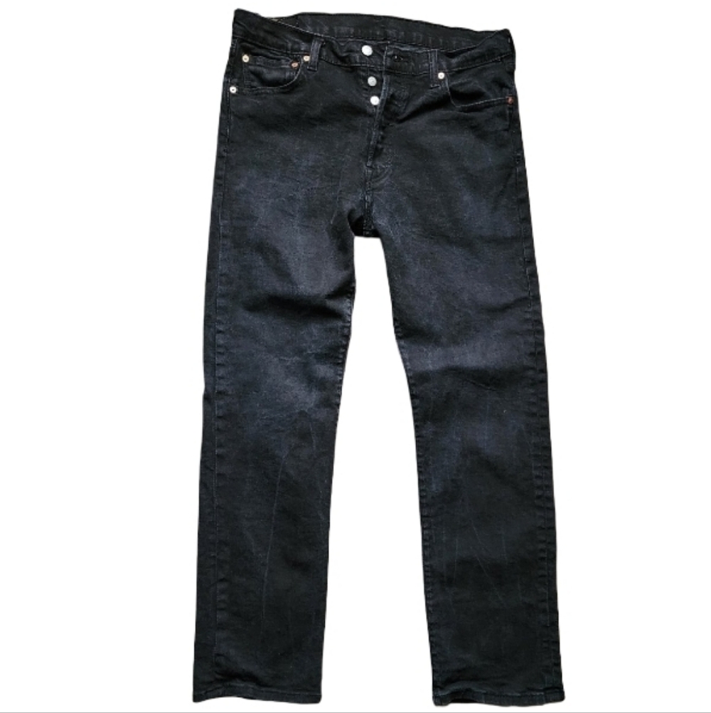 Levi’s 501 Original Fit Black Jeans W35 L32 Button‎ Fly WaterLess Straight Leg